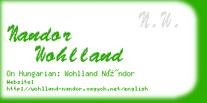 nandor wohlland business card